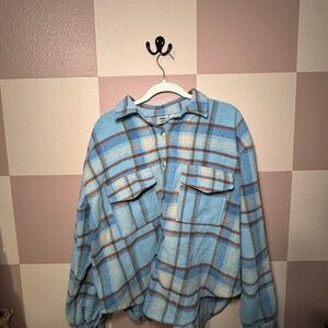 Ford Bronco Blue Button-Up Flannel Jacket